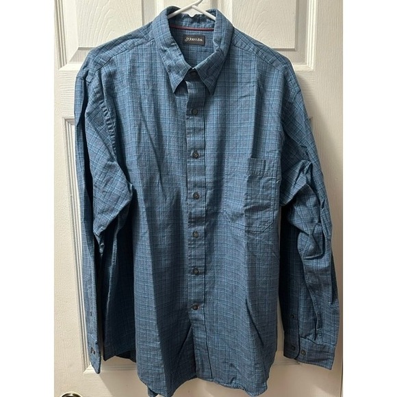 St. John's Bay Other - St Johns Bay Mens Large Blue Plaid Long Sleeve Button Down Cotton Shirt